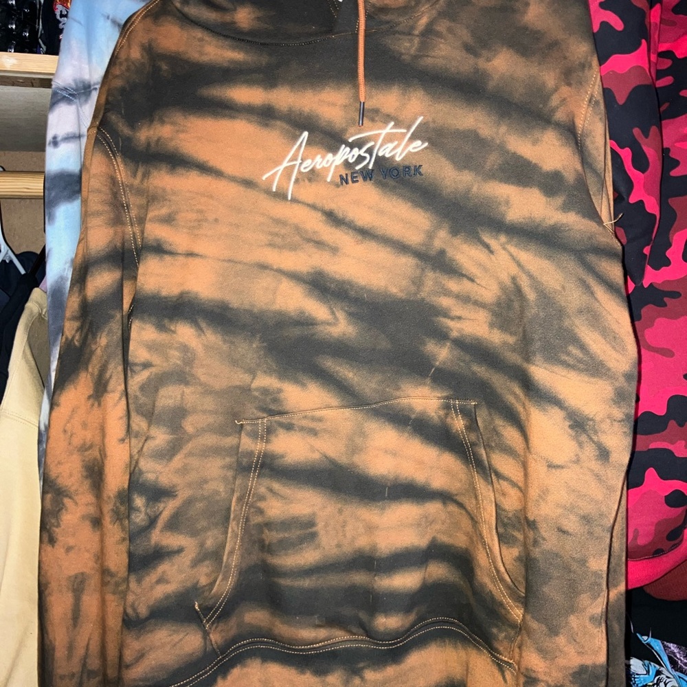 Aeropostale premium tie dye hoodie *New York* black and brown